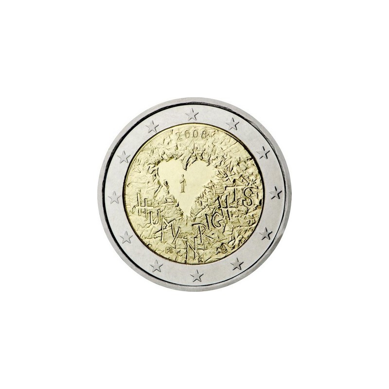 2 Euros Finlande 2008, UNC, 60ᵉ anniversaire de la Déclaration universelle des droits de l’Homme