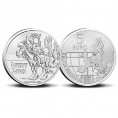 5 euros Belgique 2024, BU, Lucky Luke version gravure