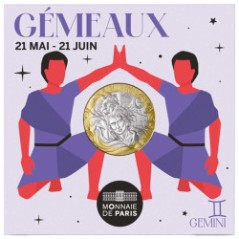 5 Euros, France 2025, UNC, Gémeaux, Signe du Zodiaque