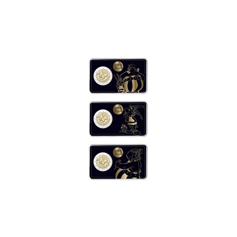 Lots de 3x2 Euros France 2019, BU coincards, Monnaie de Paris - Astérix, Obélix et Astérix et Obélix Lots de 3x2 Euros France 2019, BU coincards, Monnaie de Paris - Astérix, Obélix et Astérix et Obélix