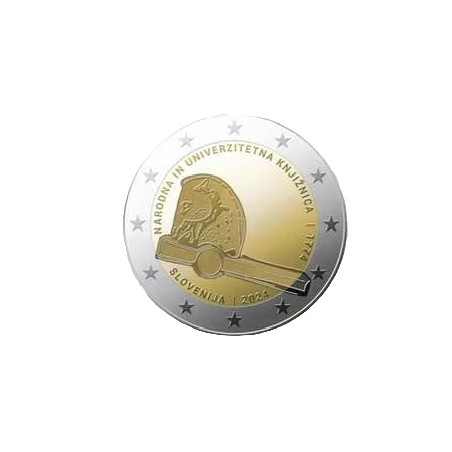 2 Euros Slovénie 2024, UNC, 250 ans de la bibliothèque nationale et universitaire