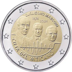 2 Euros Vatican 2024, BU, 150ème anniversaire de la naissance de Guglielmo Marconi