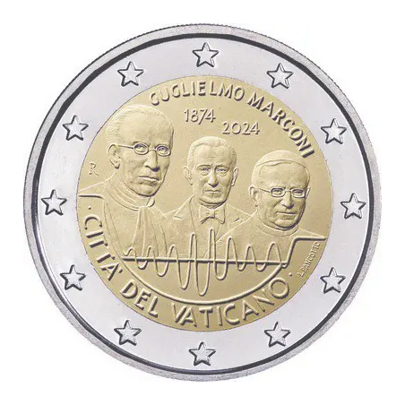 2 Euros Vatican 2024, BU, 150ème anniversaire de la naissance de Guglielmo Marconi