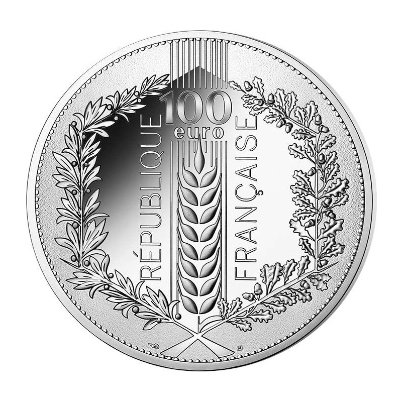 100 Euros Argent, FRANCE 2022, UNC, Le blé