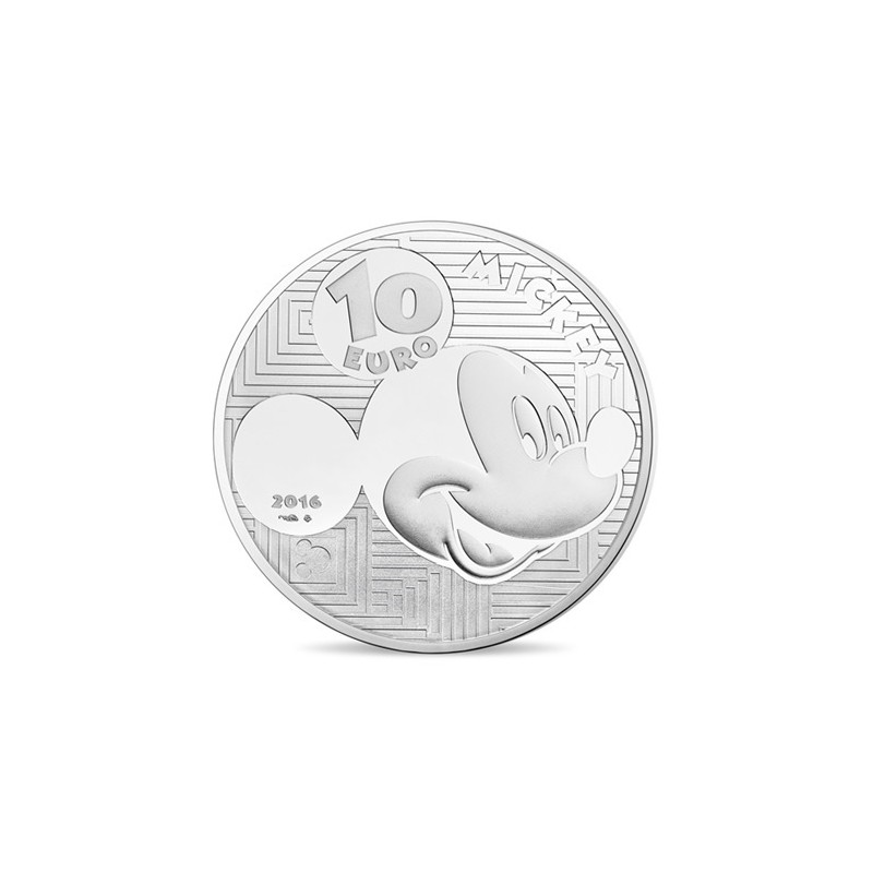 10 Euros Argent Colorisé, FRANCE 2016, BE, Mickey à travers les âges