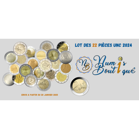 Lot des 22 pièces UNC de 2024 (14 pays et sans les ateliers allemands)