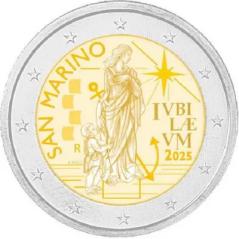 2 euros St Marin 2025, BU, Année Sainte, Pèlerins de l'espoir