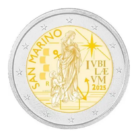 2 euros St Marin 2025, BU, Année Sainte, Pèlerins de l'espoir