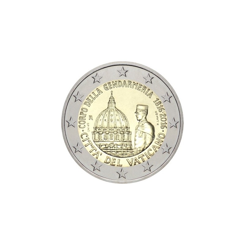 2 Euros, Vatican 2016, BU, 200 Ans du corps de la gendarmerie du Vatican