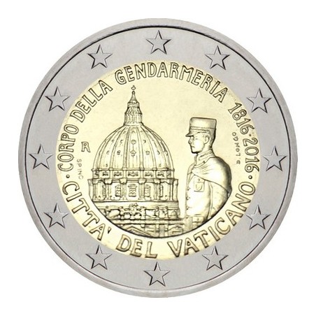 2 Euros, Vatican 2016, BU, 200 Ans du corps de la gendarmerie du Vatican