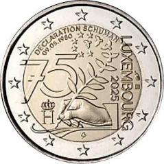 copy of 2 euros Luxembourg 2025, UNC, 25 ans de l'accession au trône du Grand-Duc Henri