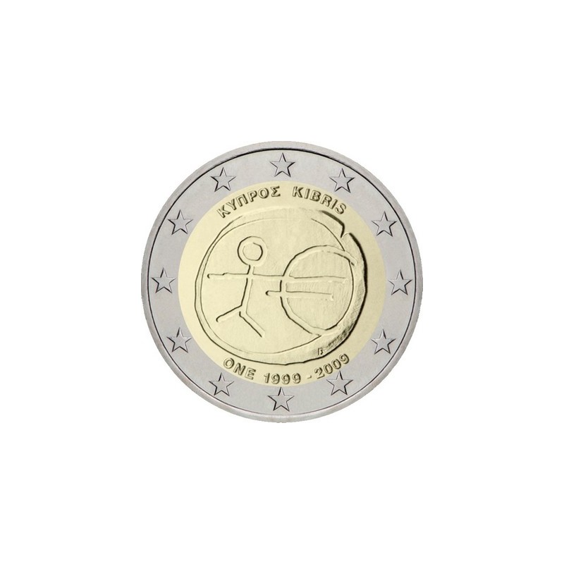 2 Euros Chypre 2009, UNC, 10ᵉ anniversaire de l’Union Économique et Monétaire