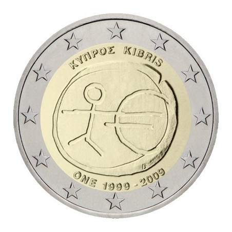 2 Euros Chypre 2009, UNC, 10ᵉ anniversaire de l’Union Économique et Monétaire