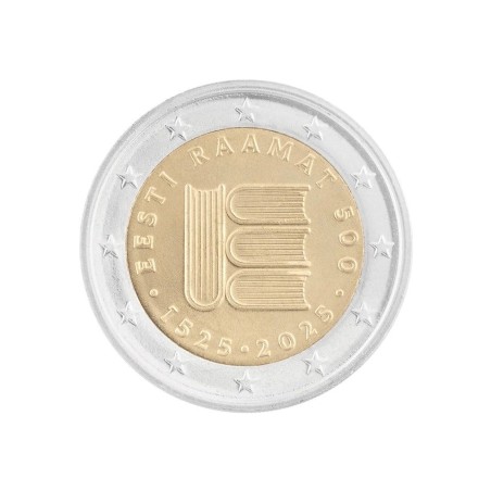 2 euros Estonie 2025, UNC, 500ème anniversaire de la première impression de texte en langue estonienne