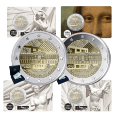 Lot des 6x2 Euros France 2025, BUx4, BE et BE Polissage Inversé, Musée du Louvre