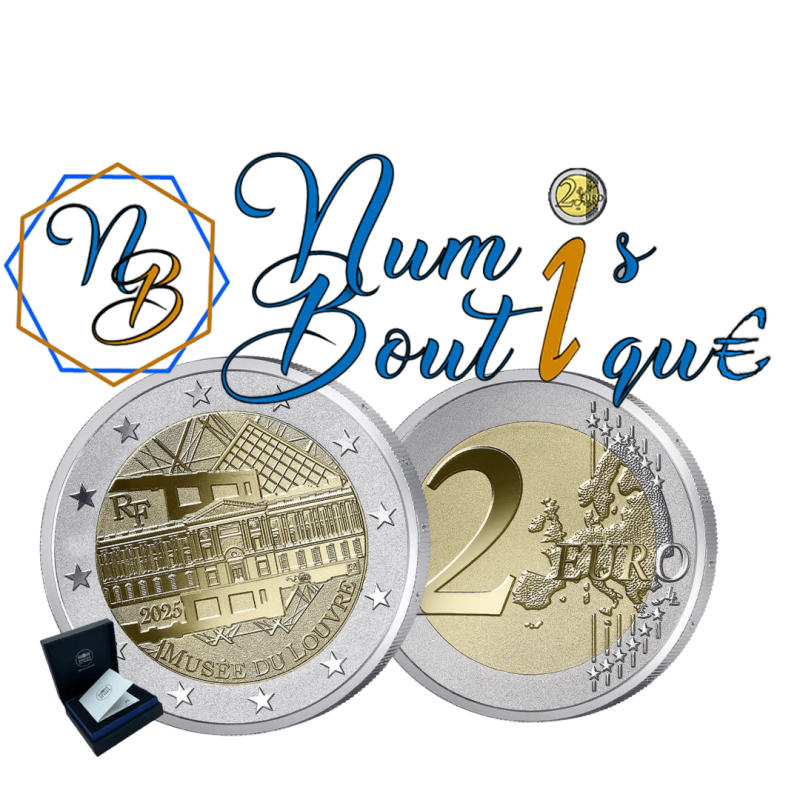 Pièce de 2 Euros France 2025, BE Polissage Inversé, Musée du Louvre