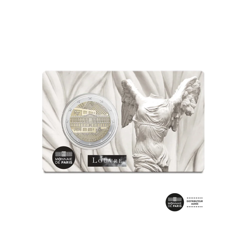 2 Euros France 2025, BU, Musée du Louvre, Coincard La victoire de Samothrace 2 Euros France 2025, BU, Musée du Louvre, Coincard La victoire de Samothrace