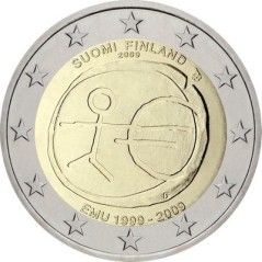 2 Euros Finlande 2009, UNC, 10ᵉ anniversaire de l’Union Économique et Monétaire