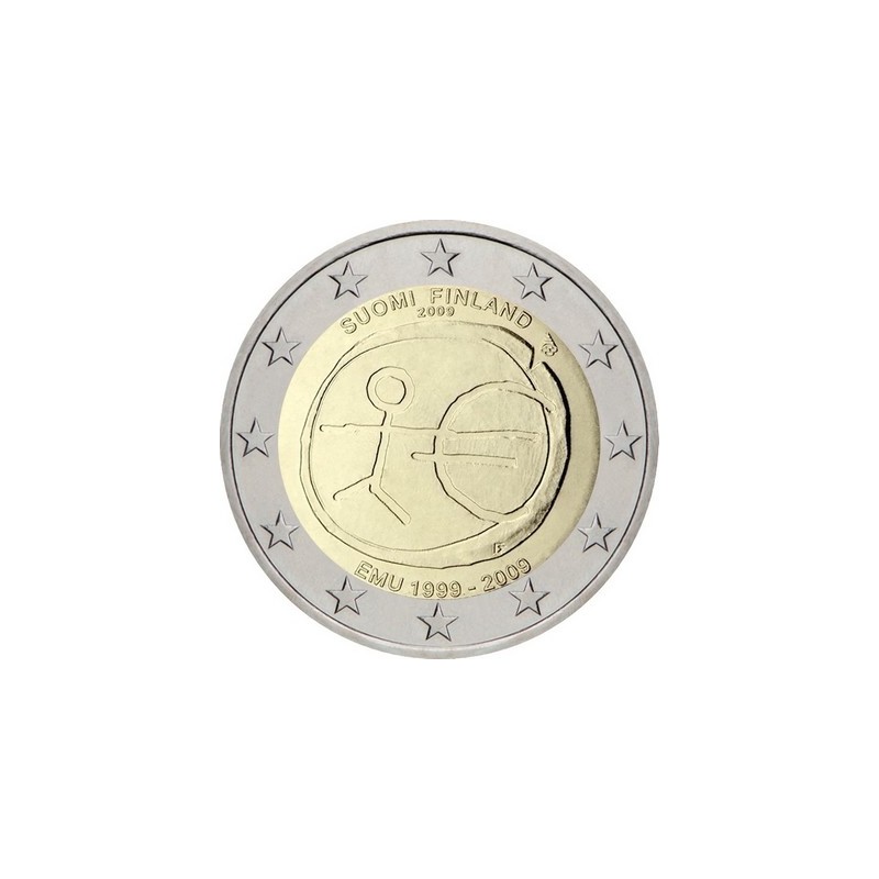 2 Euros Finlande 2009, UNC, 10ᵉ anniversaire de l’Union Économique et Monétaire