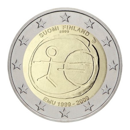 2 Euros Finlande 2009, UNC, 10ᵉ anniversaire de l’Union Économique et Monétaire