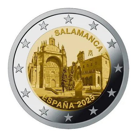 2 Euros Espagne 2025, UNC, Vieille Ville de Salamanca