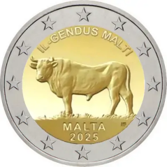 2€ Malte 2025, UNC, Le bœuf Maltais