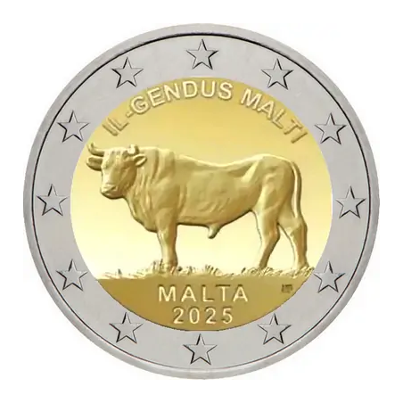 2€ Malte 2025, UNC, Le bœuf Maltais