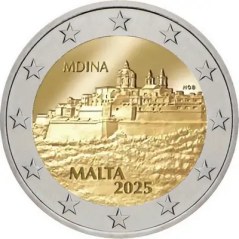 2€ Malte 2025, UNC, La Cité historique de Mdina