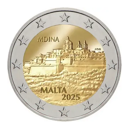 2€ Malte 2025, UNC, La Cité historique de Mdina