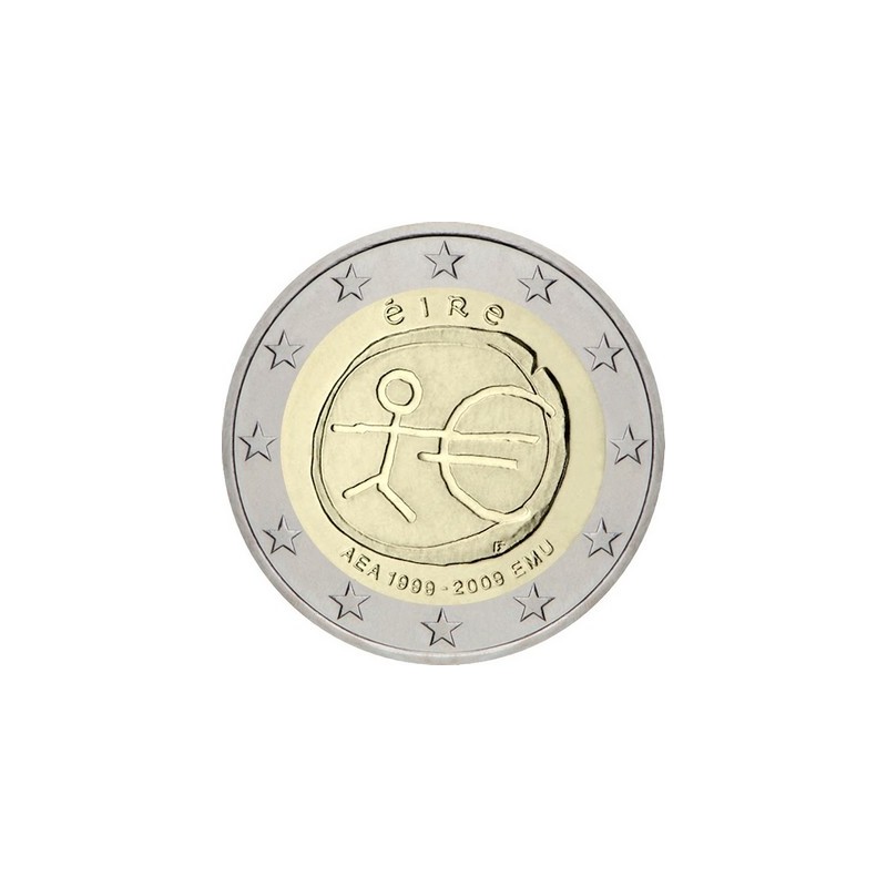 2 Euros Irlande 2009, UNC, 10ᵉ anniversaire de l’Union Économique et Monétaire