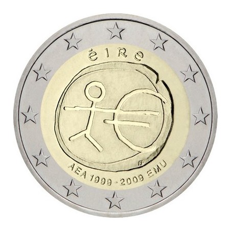 2 Euros Irlande 2009, UNC, 10ᵉ anniversaire de l’Union Économique et Monétaire