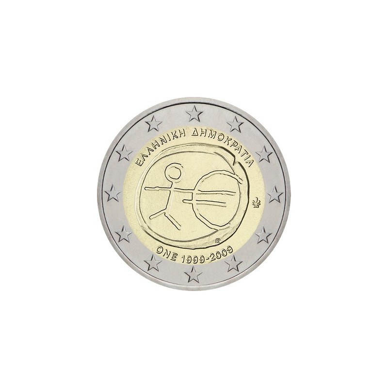 2 Euros Grèce 2009, UNC, 10ᵉ anniversaire de l’Union Économique et Monétaire