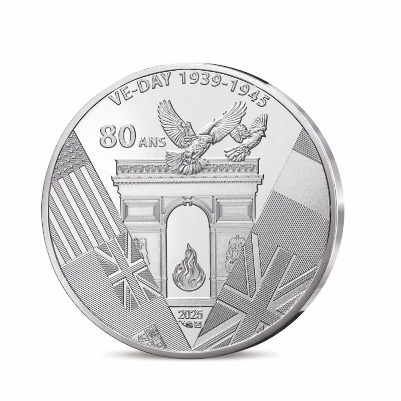 10€ France 2025, UNC, VE-DAY 80 ans de la Victoire en Europe