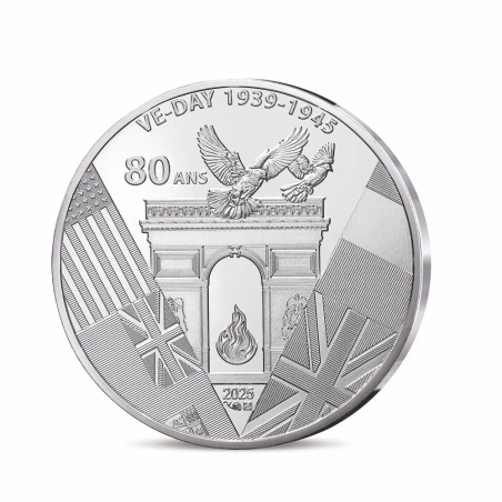 10€ France 2025, UNC, VE-DAY 80 ans de la Victoire en Europe