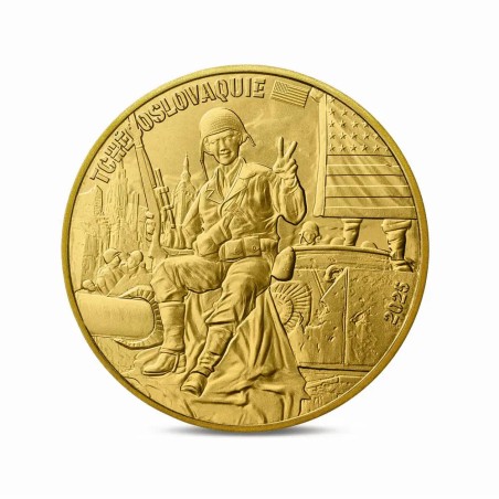 1/4 d'€ France 2025, UNC, VE-DAY 80 ans de la Victoire en Europe, Soldat Américain