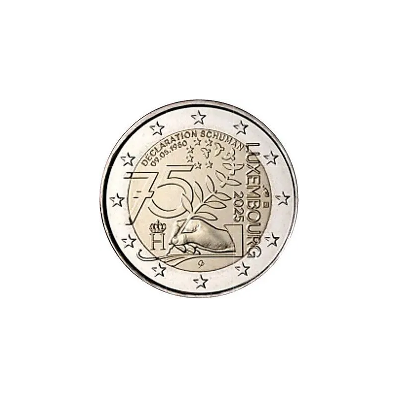 2 euros Luxembourg 2025, BU, 75 ans de la Déclaration de Schuman "Poinçon KNM"