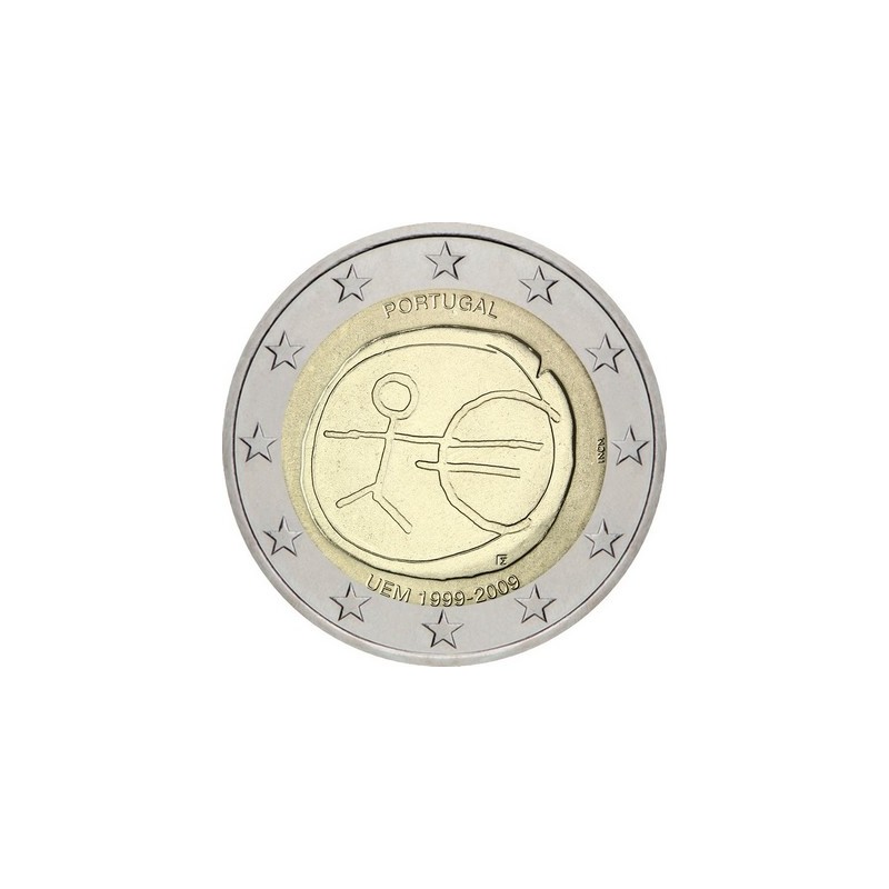 2 Euros Portugal 2009, UNC, 10ᵉ anniversaire de l’Union Économique et Monétaire