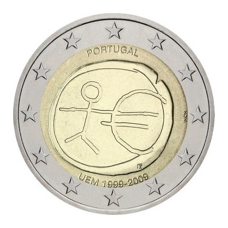 2 Euros Portugal 2009, UNC, 10ᵉ anniversaire de l’Union Économique et Monétaire