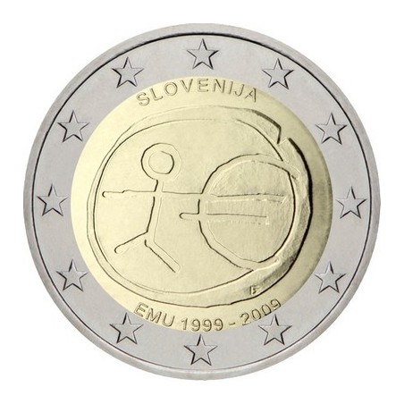 2 Euros Slovénie 2009, UNC, 10ᵉ anniversaire de l’Union Économique et Monétaire