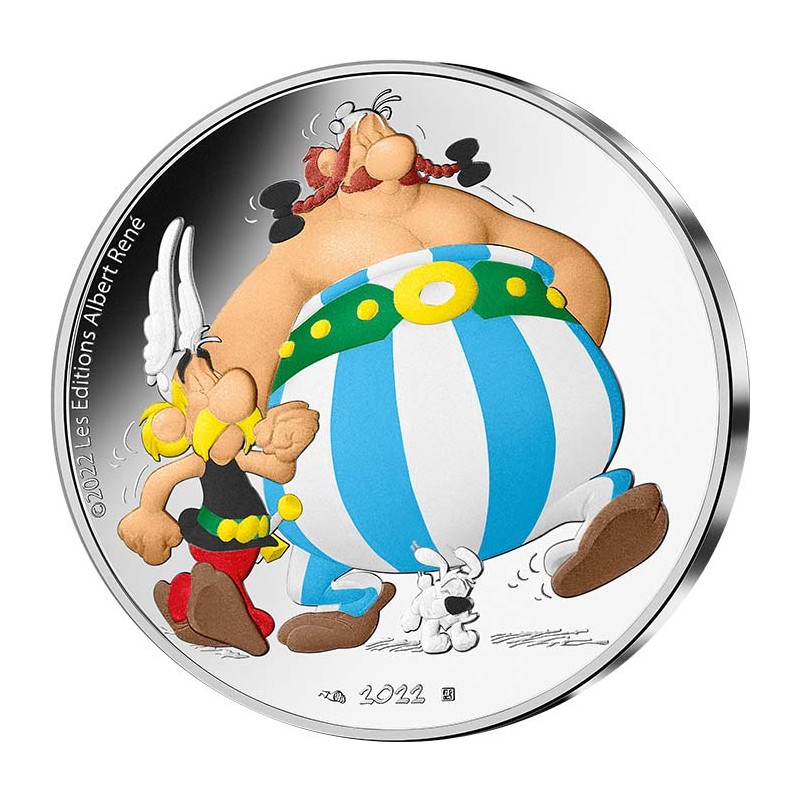 10 Euros France 2022, BE, Astérix, Obélix et Idéfix - Argent colorisée 10 Euros France 2022, BE, Astérix, Obélix et Idéfix - Argent colorisée
