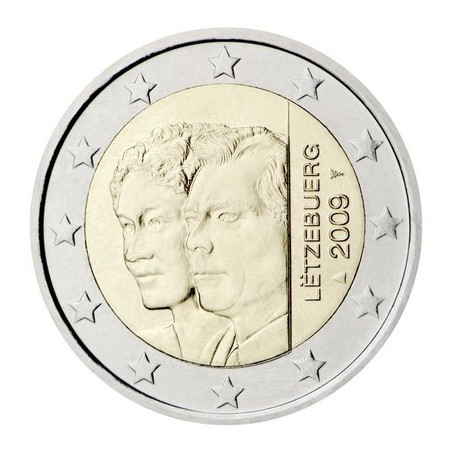 2 Euros Luxembourg 2009, UNC, 90ᵉ anniversaire de l’accession au trône de la Grande-Duchesse Charlotte