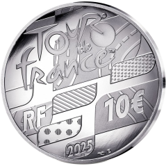 10 euros France 2025, BE, Carte des étapes - Tour de France 2025
