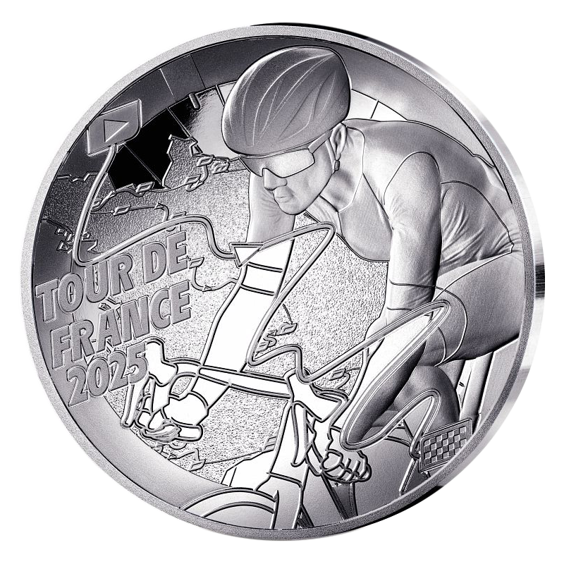 10 euros France 2025, BE, Carte des étapes - Tour de France 2025