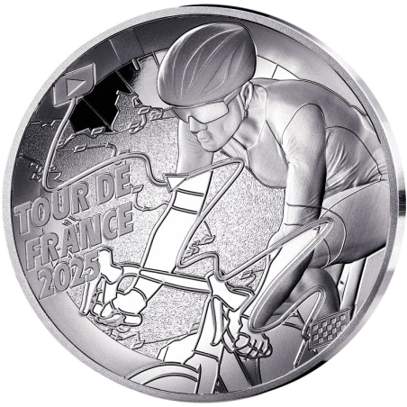 10 euros France 2025, BE, Carte des étapes - Tour de France 2025