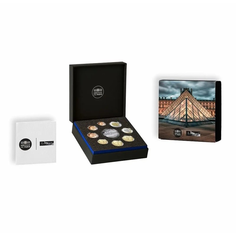 Coffret 9 pièces, France 2025, BE, Le Louvre "Pièce de 20€ Le Louvre" Coffret 9 pièces, France 2025, BE, Le Louvre "Pièce de 20€ Le Louvre"