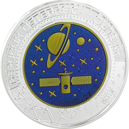 Pièce de 25 Euros Autriche 2015, BU argent et niobium, la Cosmologie
