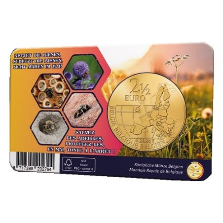 2,50 Euros Belgique 2024, coincard version Française, Protéger les abeilles