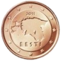 Série de 3 pièces Lettonie 2014, UNC, Face nationale 1, 2 et 5 cts