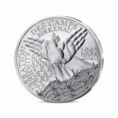 pièce de 10€ France 2025, UNC, 80eme Anniversaire de la Libération du Camps d'extermination d'AUSCHWITZ BIRKENAU