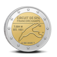 Pièce de 2 euros Belgique 2025, BE, le circuit Spa-Francorchamps